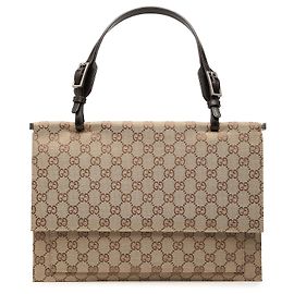 Gucci Beige GG Canvas Flap Handbag Beige