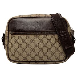 Bolsa Tiracolo Gucci Beige GG Supreme Bege
