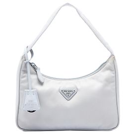 Bolso de hombro Prada Mini Tessuto Re Edition 2000 Gris Castaño Gris