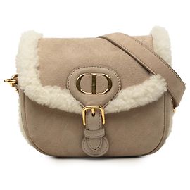 Dior Bobby Crossbody Small en daim et peau lainée Beige Beige