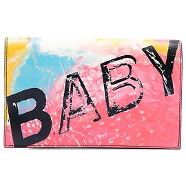 Autre Marque Pochette Saint Laurent en cuir rose avec imprimé Baby Rose