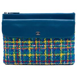 Bolsa Chanel Blue CC em tweed acolchoado e pele de cordeiro Azul