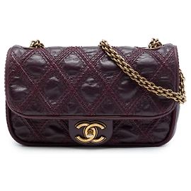 Chanel Purple Paris Bombay Small CC Calfskin Triptych Flap Otro Púrpura