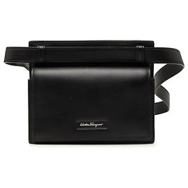 Salvatore Ferragamo Ferragamo Black Leather Belt Bag Black