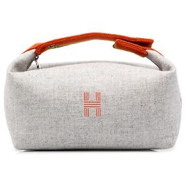 Estojo Hermès Gray Small Wool Bride A Brac Rocabar Marrom Cinza