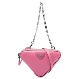 Prada Bolso Triangle Mini de Nappa Suave Rosa Rosa