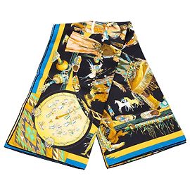 Lenço de seda Hermès Black Les Danses 90 Outro