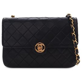 Chanel Black Mini Lambskin Circle CC Single Flap Black