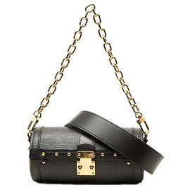 Borsa a mano Louis Vuitton Epi Papillon Trunk con catena Nero