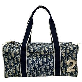 Bolsa Boston Mini No. 2 Christian Dior Branco Azul marinho