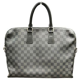 Bolsa de negócios Louis Vuitton Damier Graphite Preto