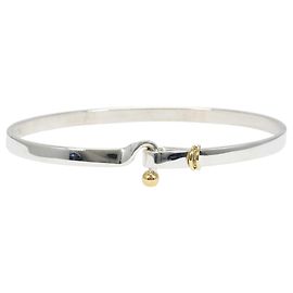Autre Marque Tiffany & Co. Hook Eye Bangle in Silver and Yellow Gold Silvery Golden
