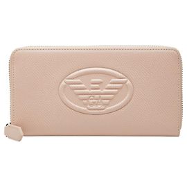 Emporio Armani Pink Leather Long Wallet Pink