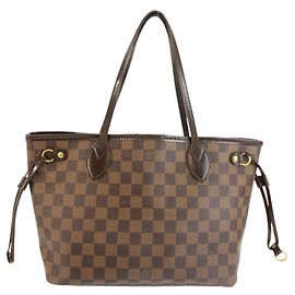 Sac à main Louis Vuitton Damier Neverfull PM Marron Damier ebène