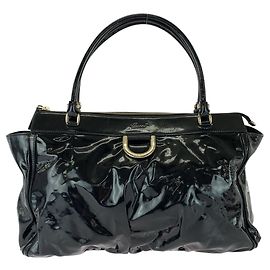 Sac cabas Gucci Abbey en émail noir Noir