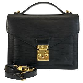 Louis Vuitton Epi Monceau Handbag Black