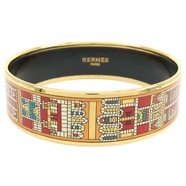 Hermès Hermes Caleche Bangle Enamel Wide Golden