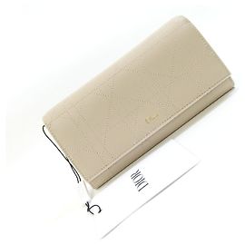 Portefeuille long bi-fold Dior Trianon Orchid de Christian Dior Beige