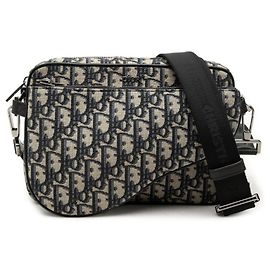 Borsa a Tracolla Christian Dior Dior Trotter Saddle Nero Blu navy