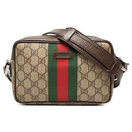 Bolsa transversal Gucci GG Supreme Sherry Line Marrom