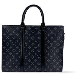 Louis Vuitton Sac Plat Zipper Monogram Eclipse Canvas Horizontal Negro