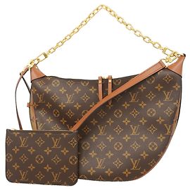 Louis Vuitton Monogram Reverse Loop Hobo Handbag Brown