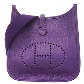 Hermès Bolsa de Ombro Hermes Evelyne 23 Roxo