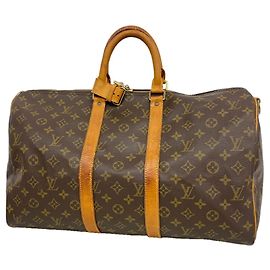 Sac Louis Vuitton Boston Monogram Keepall Bandoulière 45 Marron