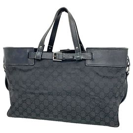 Borsa Tote Gucci in tela nera Nero