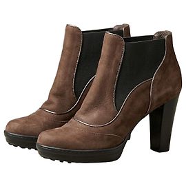 Tod's Brown Leather Ankle Boots Brown