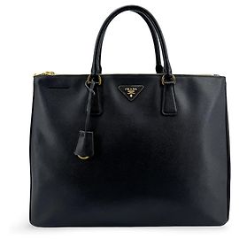 Prada Galleria Double Zip Saffiano Leather Large Noir
