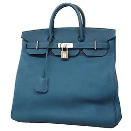Hermès Bolsa Hermes Haut à Courroies 40 em couro Togo azul profundo Azul escuro