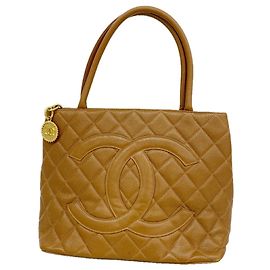 Borsa Tote Chanel in vitello granulato marrone Marrone