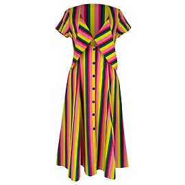 Abito midi a righe Alice con fiocco anteriore Staud in cotone multicolore Multicolore