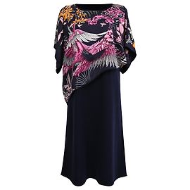 Robe midi imprimée Hermès en soie multicolore Multicolore