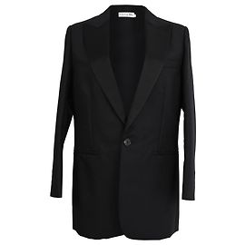 Dior einreihiger Blazer aus schwarzer Wolle Schwarz