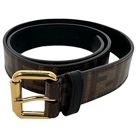 Fendi Monogram Utility Belt in Brown Leather Brown Red