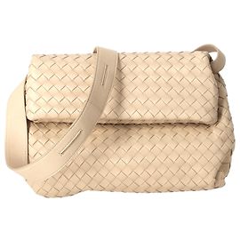 Borsa a tracolla Fold Intrecciato Bottega Veneta in pelle beige Beige