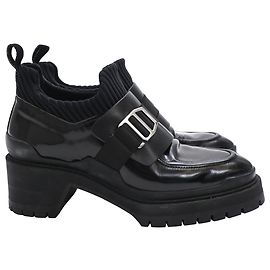 Bottines Derby Hermès en cuir noir Noir