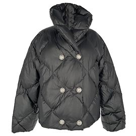 Balmain Double-breasted Quilted Puffer Down Jacket in Black Polyamide  Black
