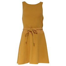 See by Chloé Mini-Kleid mit Bindegürtel aus gelber Baumwolle Gelb