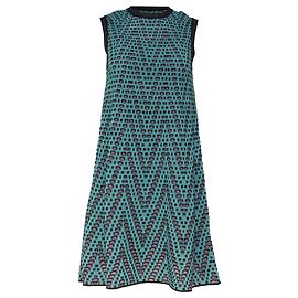 Vestido corto línea A Missoni con estampado Chevron en algodón multicolor Multicolor