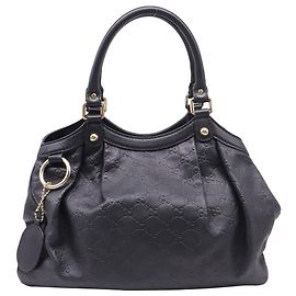 Borsa Tote Gucci Sukey Medium in pelle nera Nero