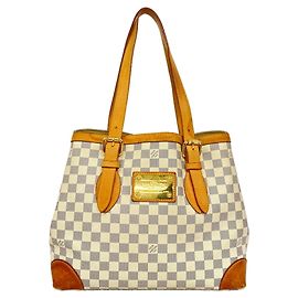 Sac Tote Louis Vuitton Damier Azur Hampstead MM Blanc