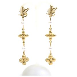 Brincos de gota Louis Vuitton Gold Dourado