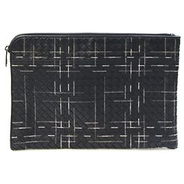 Bottega Veneta Pochette/Custodia per documenti in pelle nera Nero