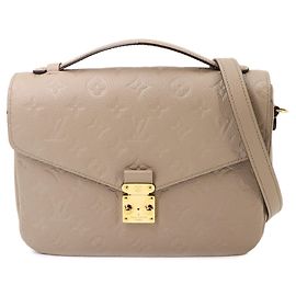 Louis Vuitton Pochette Metis MM Handbag Beige Grey
