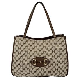 Borsa a mano Gucci marrone in GG Canvas e pelle Marrone