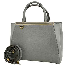 Sac à main Fendi en cuir gris Marron