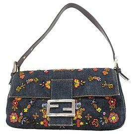 Bolsa Bucket Fendi Mamma Multicor Azul marinho